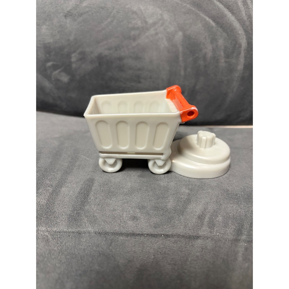 Fisher-Price Little People Shopping Cart Replacement Gray Orange Handle Toy Part